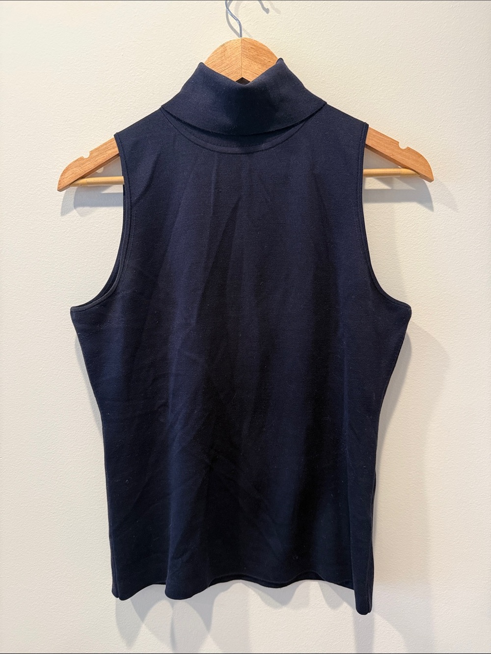 LILYSILK Sleeveless Turtleneck Top - Navy Size Medium